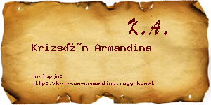 Krizsán Armandina névjegykártya